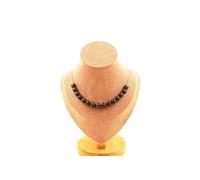 Collier 15 perles de bronzite 8 mm chaîne en acier inoxydable