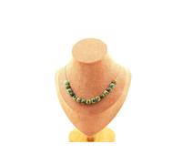 Collier 15 perles de chrysocolle de Namibie qualité 7A 8 mm chaîne en acier inoxydable