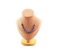 Collier 15 perles d'hématite multicolores 8 mm en acier inoxydable