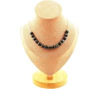 Collier 15 perles œil de faucon 8 mm chaîne en acier inoxydable