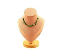 Collier 15 perles de jade néphrite de Sibérie (Russie). Chaîne en acier inoxydable