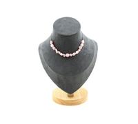Collier 15 perles de kunzite du Brésil. Chaîne en acier inoxydable