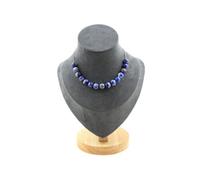 Collier 15 perles Lapis Lazuli du Pakistan Qualité 5A 8 mm chaîne inox - A Bijoux Multicolore