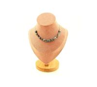 Collier 15 perles Oeil de faucon d'Afrique du Sud chaîne inox - A Bijoux