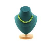Collier 15 perles de péridot 8 mm en acier inoxydable