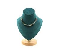 Collier 15 perles Turquoise Africaine 8 mm chaîne inox - A Bijoux Turquoise G