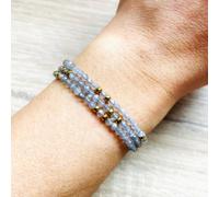 Collier 2 en 1 romy labradorite grise