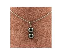 Collier 2 perles Hématite 8 mm chaîne inox - A Bijoux Multicolore G