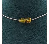 Collier 2 perles Opale jaune d'Australie chaîne inox - A Bijoux Jaune G