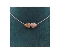Collier 2 perles Pietersite des USA chaîne inox - A Bijoux Multicolore G