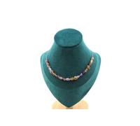 Collier 20 perles d'auralite du Canada. Chaîne en acier inoxydable