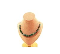 Collier 20 perles de chrysocolle des États-Unis. Chaîne en acier inoxydable