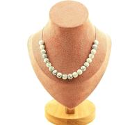 Collier 20 perles de howlite 8 mm en acier inoxydable