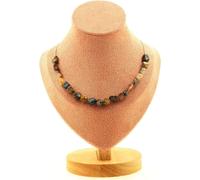 Collier 20 perles en pietersite des États-Unis. Chaîne en acier inoxydable