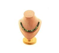 Collier 20 perles d'épidote australienne 8 mm en acier inoxydable