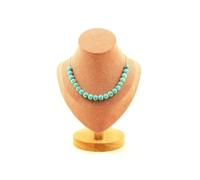 Collier 20 perles de turquoise howlite 8 mm en acier inoxydable