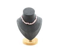 Collier 20 perles de kunzite du Brésil. Chaîne en acier inoxydable