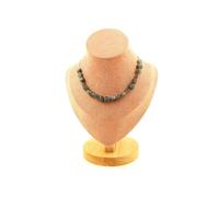 Collier 20 perles Labradorite de Finlande chaîne inox - A Bijoux