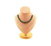 Collier 20 perles de malachite du Congo, qualité 7A, chaîne en acier inoxydable de 8 mm