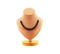 Collier 20 perles d'onyx noires mates 8 mm en acier inoxydable