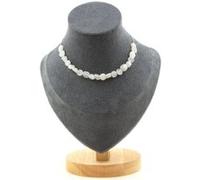 Collier 20 perles Pierre de lune d'Inde chaîne inox - A Bijoux Multicolore G