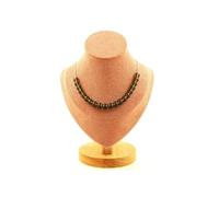 Collier avec 20 perles de quartz fumé 8 mm, chaîne en acier inoxydable