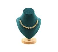 Collier 20 perles de quartz rutile 8 mm en acier inoxydable