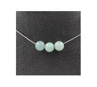 Collier avec 3 perles d'amazonite 8 mm chaîne en acier inoxydable