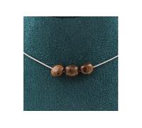 Collier avec 3 perles de bronzite brésilienne. Chaîne en acier inoxydable