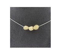 Collier avec 3 perles de calcite jaune du Royaume-Uni. Collier en acier inoxydable