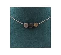 Collier 3 perles Labradorite de Finlande chaîne inox - A Bijoux