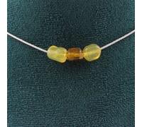 Collier 3 perles Opale jaune d'Australie chaîne inox - A Bijoux Jaune G