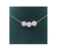 Collier avec 3 perles de pierre de lune 8 mm chaîne en acier inoxydable