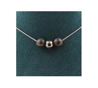 Collier avec 3 perles de pyrite espagnole, chaîne en acier inoxydable de 8 mm