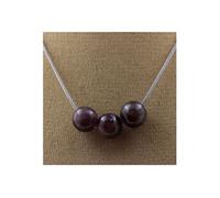 Collier 3 perles de rubis de Mogok, Birmanie, Myanmar 8 mm