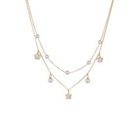 Collier 316L Synthèse Non décolâ mis à Fleurs Collier de Perle de Coeur de Papillon pour Les Femmes Chaîne de Cou Multicouche Bijoux Non Anciens-Bijoux chaîne cubaine