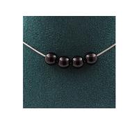 Collier 4 perles Agate noire 8 mm chaîne inox - A Bijoux