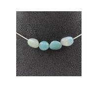 Collier 4 perles Amazonite du Brésil chaîne inox - A Bijoux