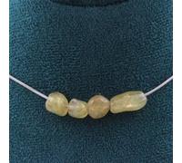 Collier 4 perles Apatite jaune de Madagascar chaîne inox - A Bijoux Jaune G