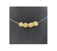 Collier composé de 4 perles de calcite jaune du Royaume-Uni. Collier en acier inoxydable