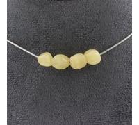 Collier 4 perles Calcite jaune du Royaume-Uni chaîne inox - A Bijoux Jaune G