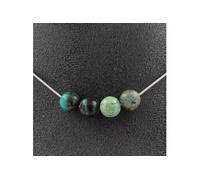 Collier 4 perles Chrysocolle de Namibie Qualité 7A 8 mm chaîne inox - A Bijoux