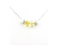 Collier 4 citrines + perles de howlite 8 mm