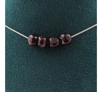 Collier 4 perles de grenat de spessartite du Mozambique. Chaîne en acier inoxydable