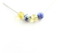 Collier 4 perles de lapis-lazuli du Pakistan + citrine 8 mm
