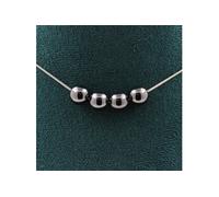 Collier avec 4 perles d'hématite 8 mm chaîne en acier inoxydable