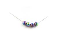 Collier avec 4 perles d'hématite colorées 8 mm