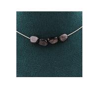 Collier 4 perles Hypersthène d'Egypte chaîne inox - A Bijoux Multicolore G