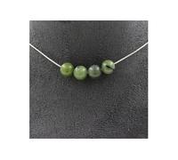 Collier avec 4 perles de jade, chaîne en acier inoxydable de 8 mm