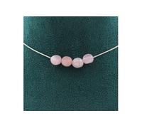 Collier 4 perles Kunzite du Brésil chaîne inox - A Bijoux
